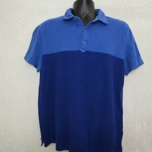 Banna Republic Blue Shirt Mens Large Short Sleeve Organic Cotton Casual Preppy